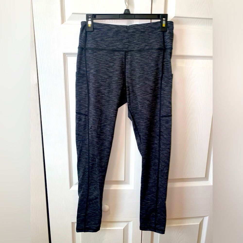 Ewedoo Large Black Gray Heather Leggings w Side Pockets